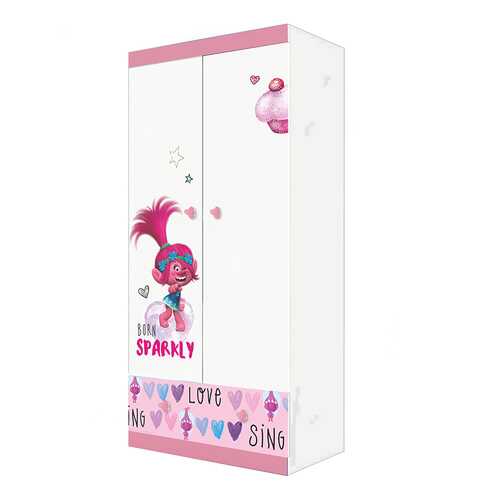 Детский шкаф двухсекционный Polini kids Fun 890 Тролли, розовый в ИКЕНация