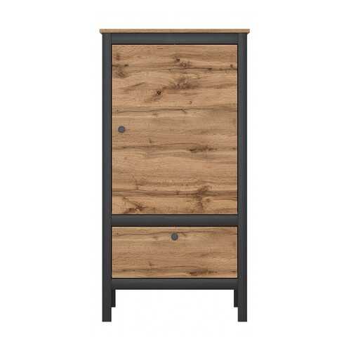 Тумба прикроватная приставная BlackRedWhite Лофт REG1D1S/60 62x38,5x120,5 см, дуб вотан в ИКЕНация