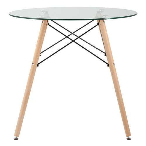 Кухонный стол Стол круглый EAMES DSW D=80 Прозрачное стелко/Массив бука светлый в ИКЕНация